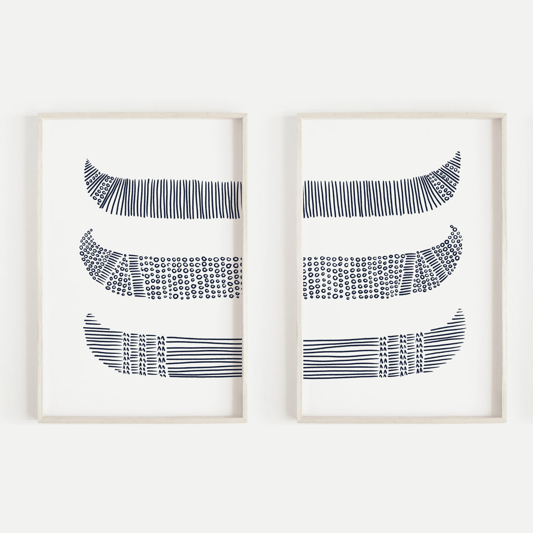 Canoes in Circles Diptych - Set of 2  - Art Prints or Canvases - Jetty Home