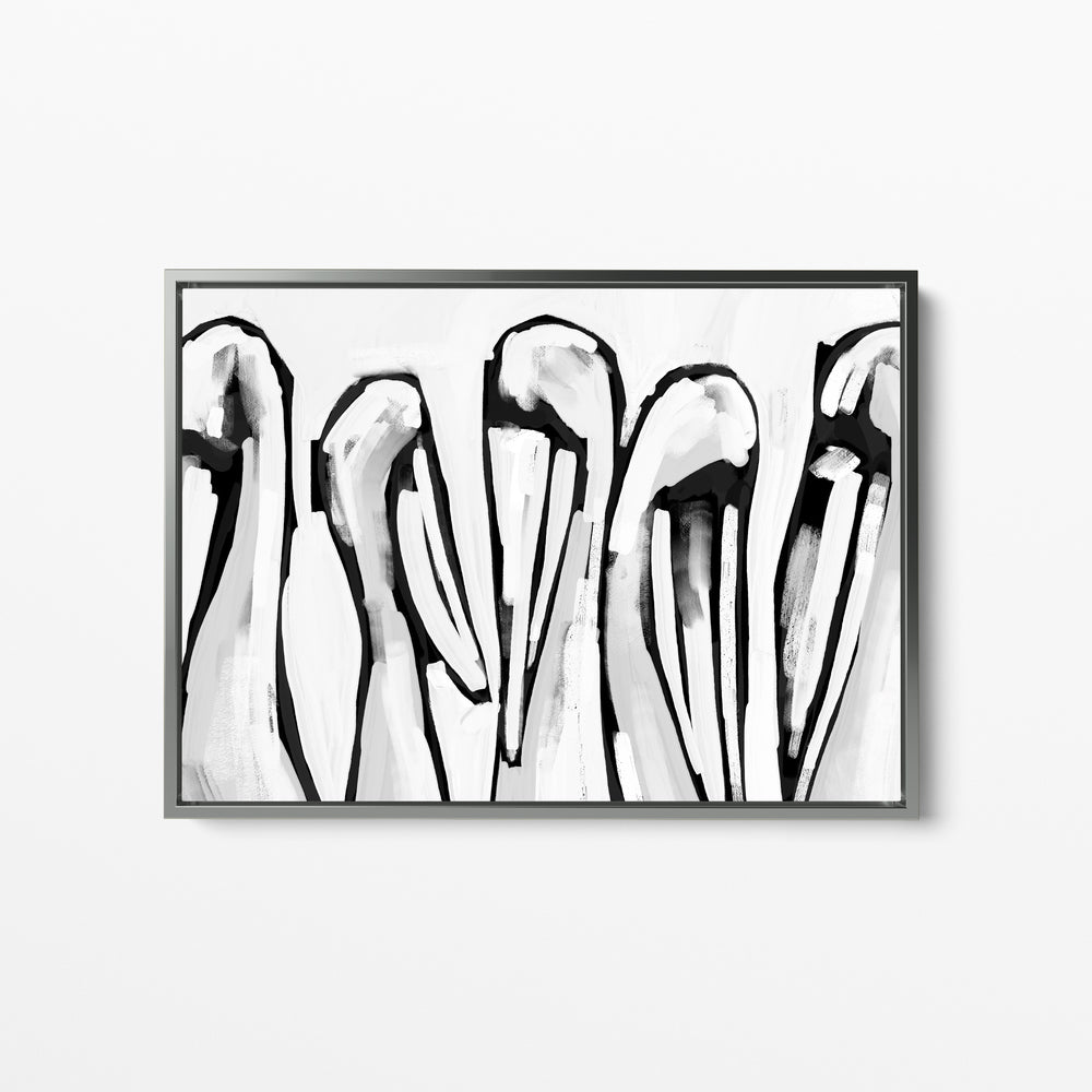 Black & White Pelican Gathering - Jetty Home