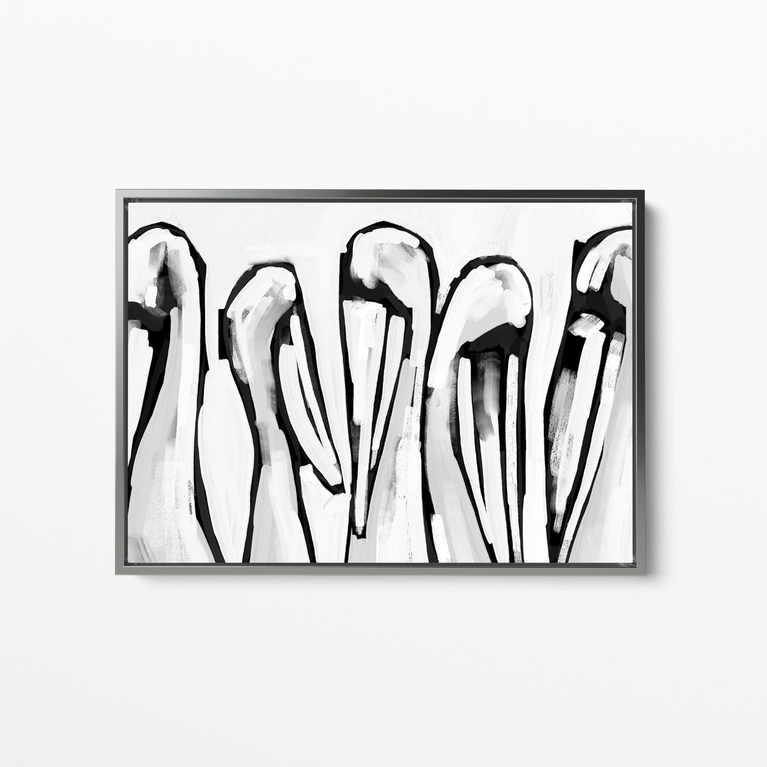 Black & White Pelican Gathering - Jetty Home