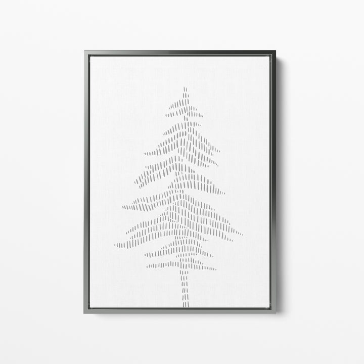 Modern Gray Pine Tree Illustration