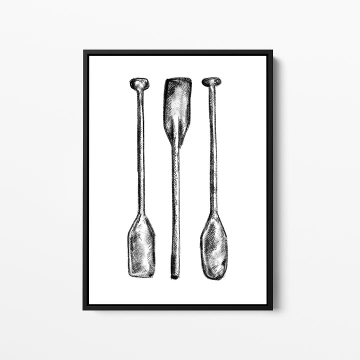 Black + White Oar Paddle Illustration - Jetty Home