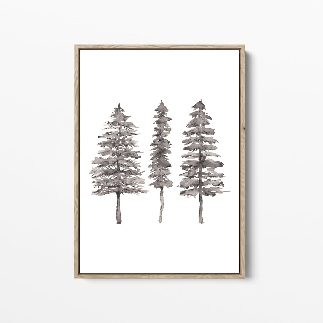 Black + White Pine Tree Trio - Jetty Home