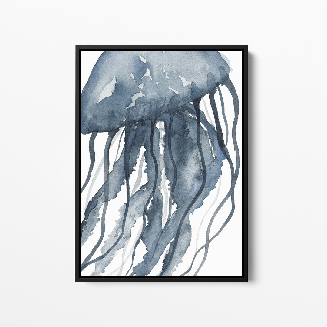 Blue Watercolor Jellyfish No. 2 - Jetty Home