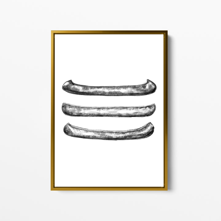 Black + White Canoe Illustration - Jetty Home