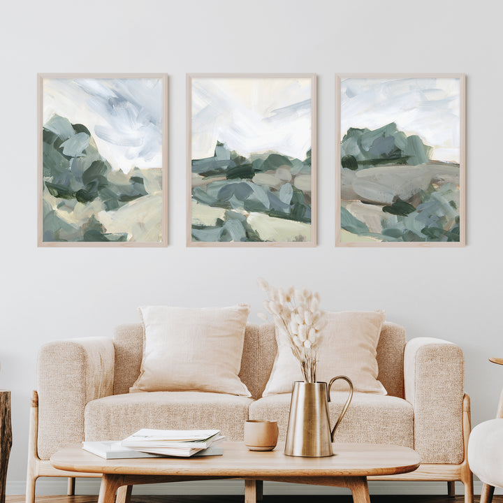 Muted Landscape Painting - Set of 3 - Jetty Home