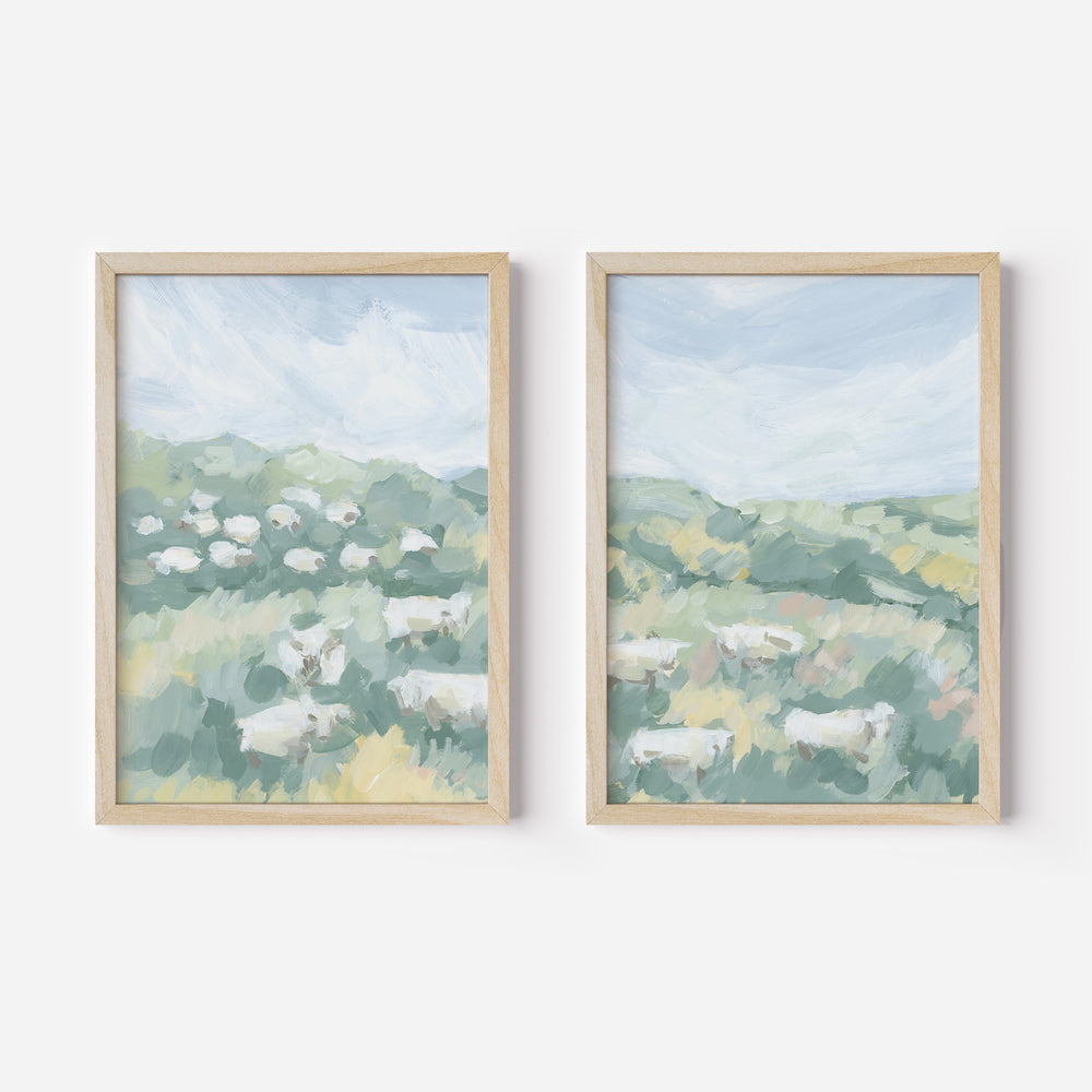 Countryside Flock Diptych - Set of 2 - Jetty Home