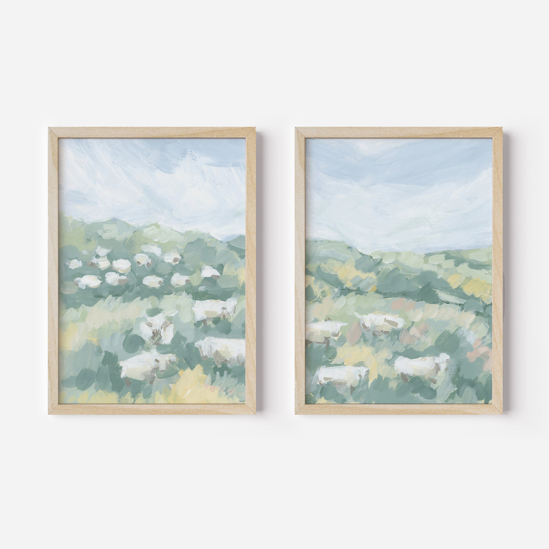 Countryside Flock Diptych - Set of 2 - Jetty Home