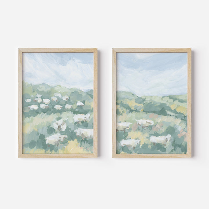 Countryside Flock Diptych - Set of 2 - Jetty Home