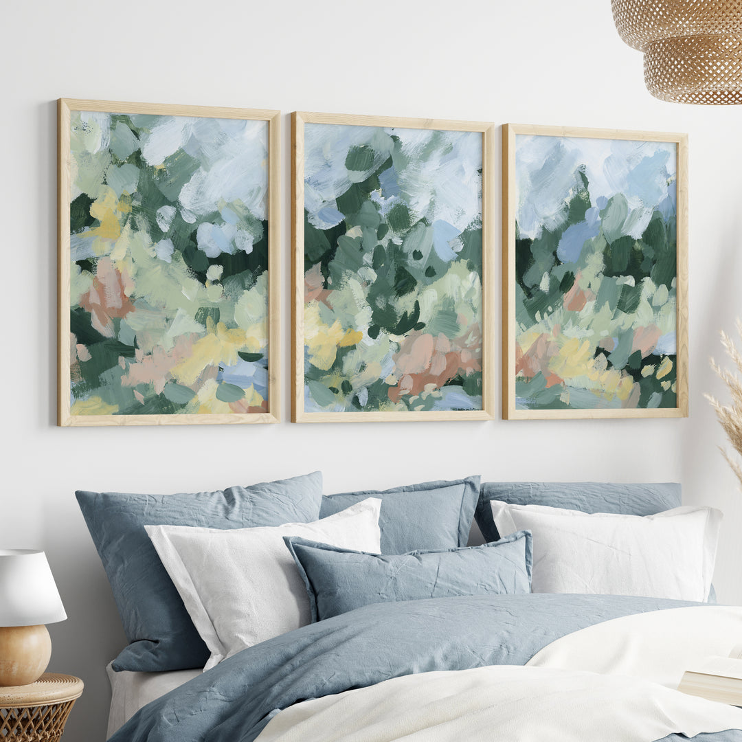 Blossoms Abstracted Triptych - Set of 3 - Jetty Home