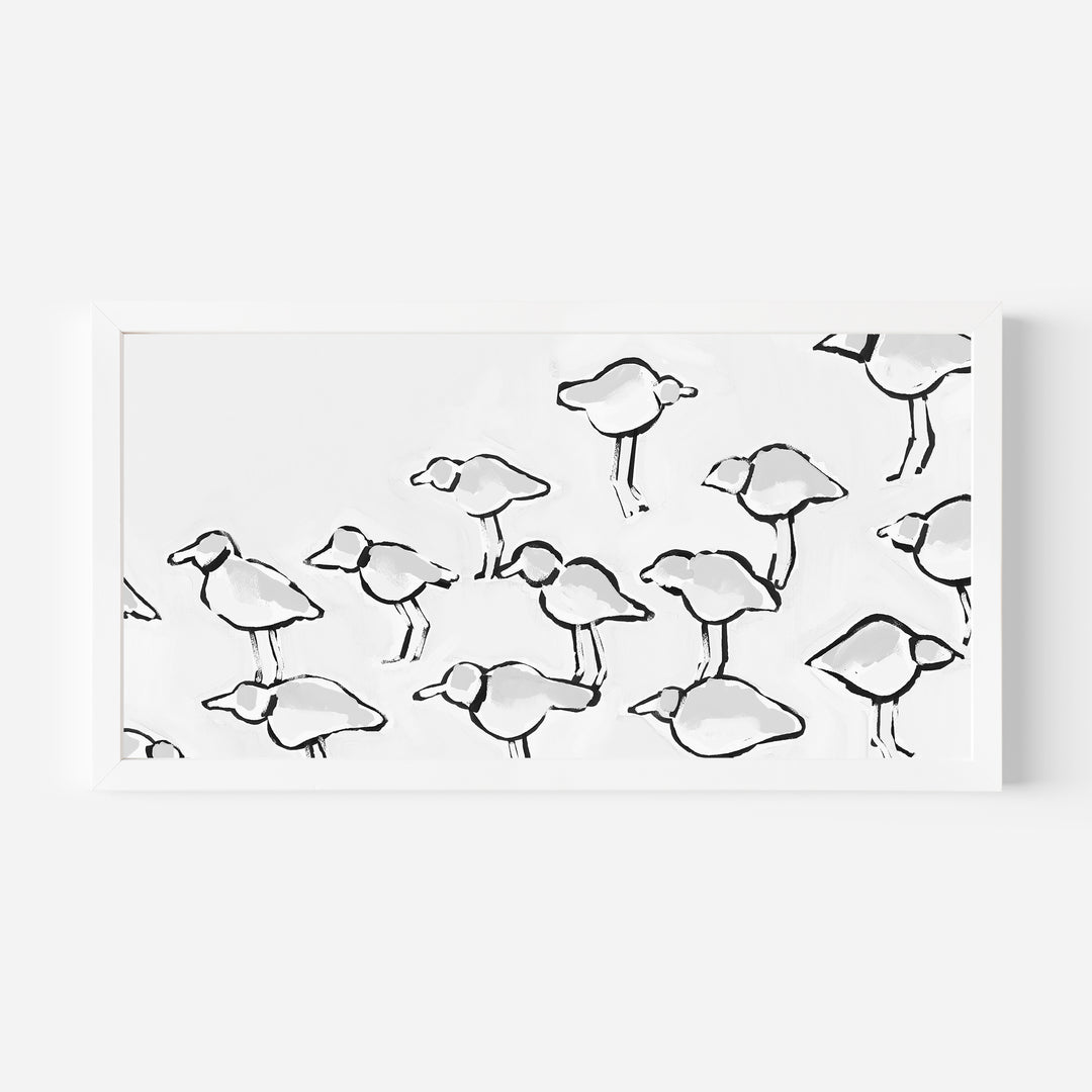 Black & White Piping Plover Panoramic - Jetty Home