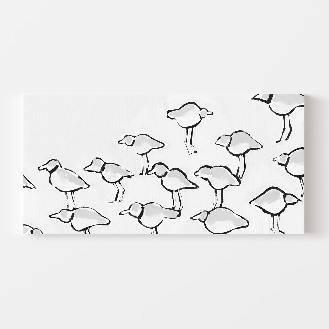 Black & White Piping Plover Panoramic - Jetty Home