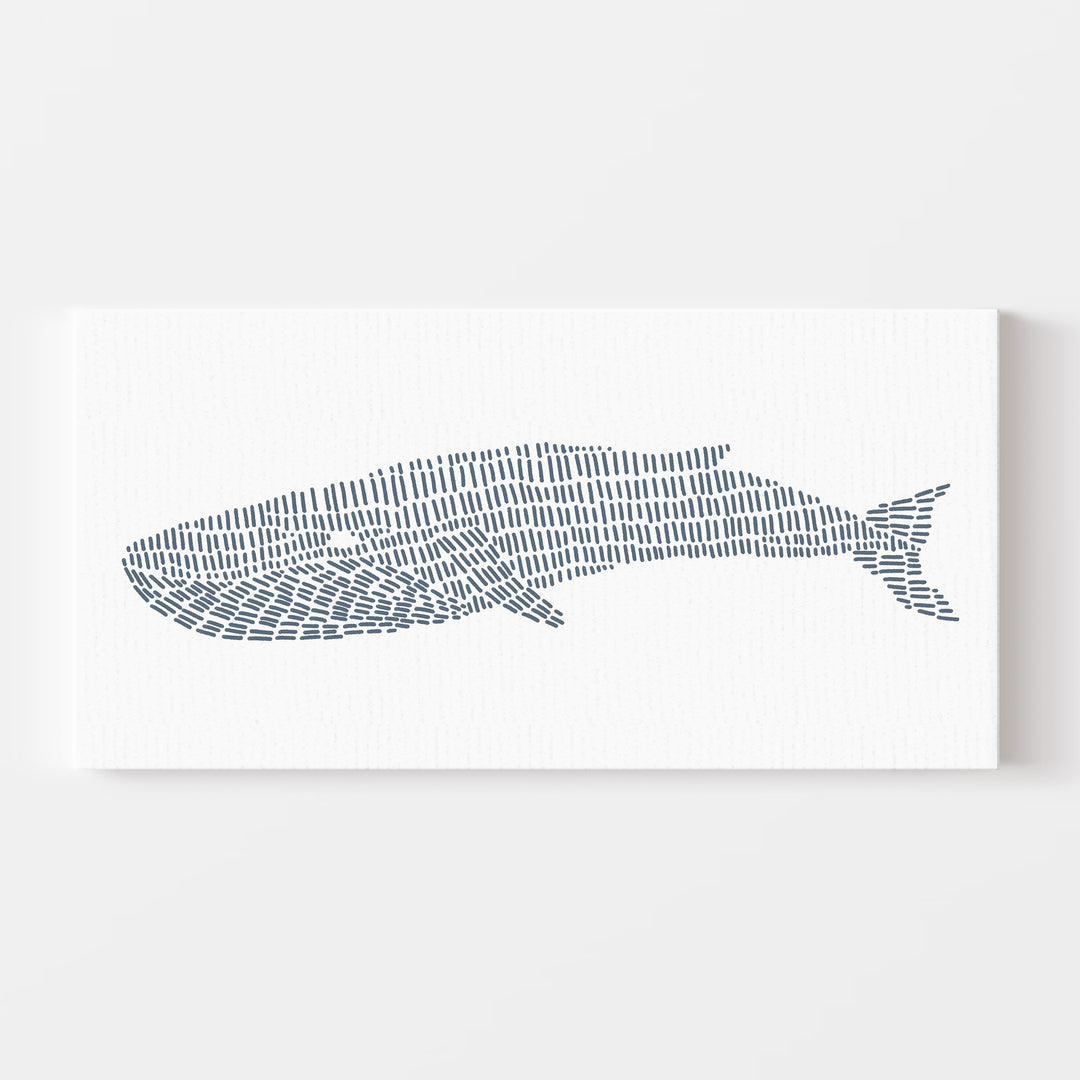 Blue Whale Illustration Panoramic - Art Print or Canvas - Jetty Home