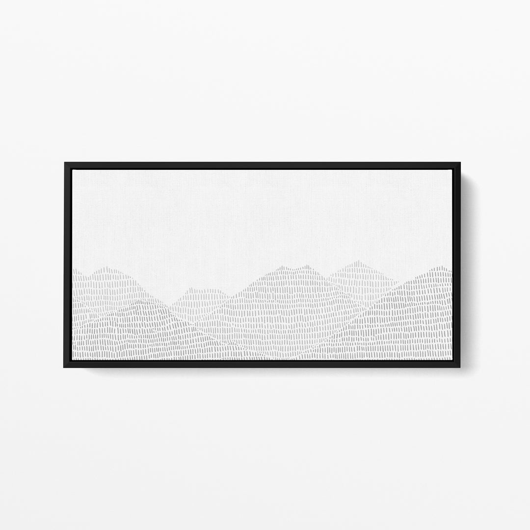 Modern Gray Mountain Landscape Illustration Panoramic - Art Print or Canvas - Jetty Home