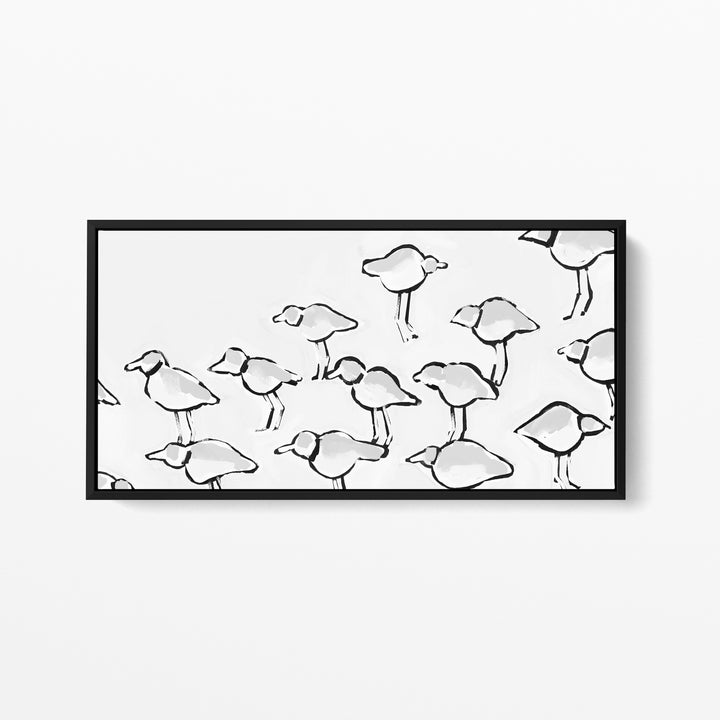 Black & White Piping Plover Panoramic - Jetty Home