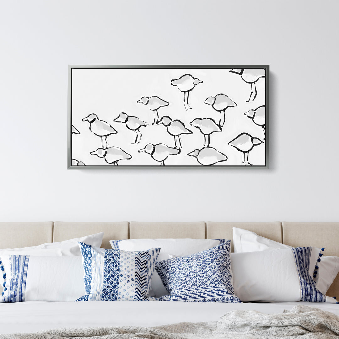 Black & White Piping Plover Panoramic - Jetty Home
