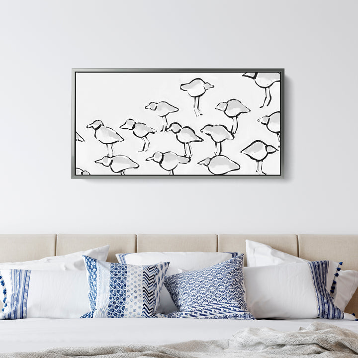 Black & White Piping Plover Panoramic - Jetty Home