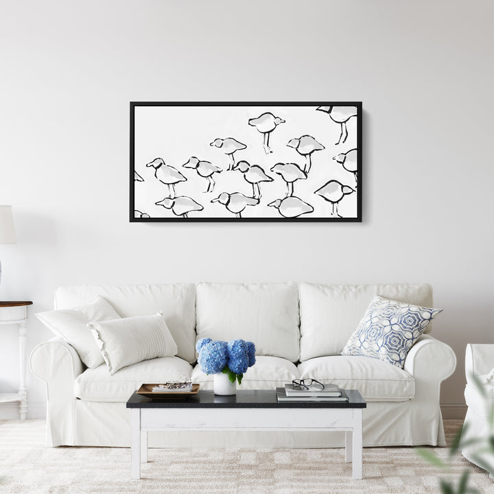 Black & White Piping Plover Panoramic - Jetty Home