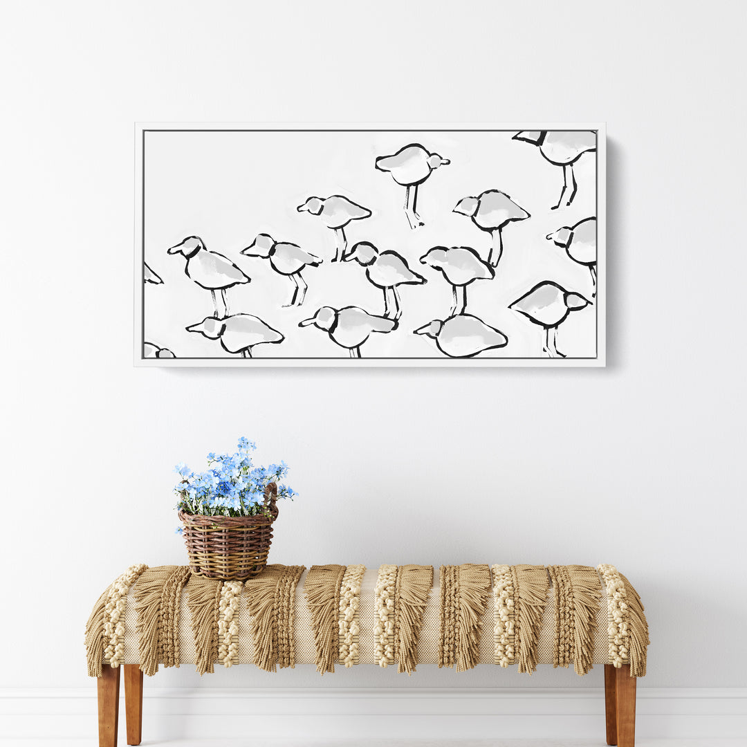 Black & White Piping Plover Panoramic - Jetty Home