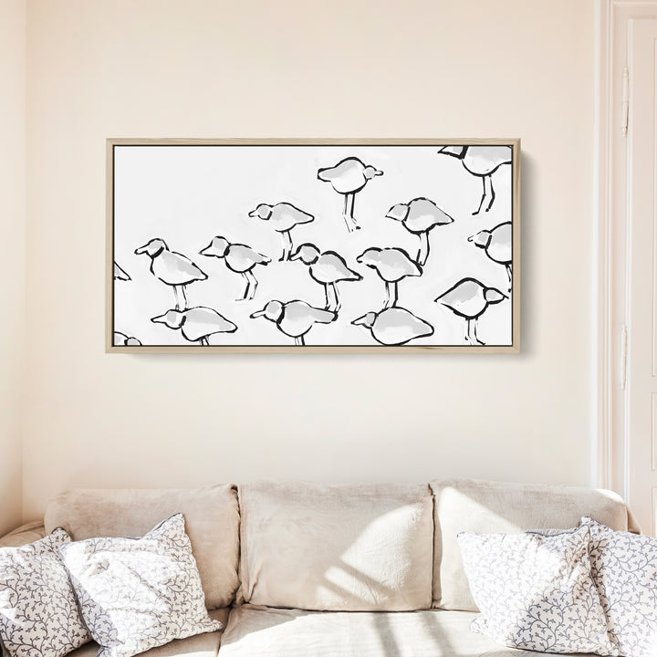 Black & White Piping Plover Panoramic - Jetty Home