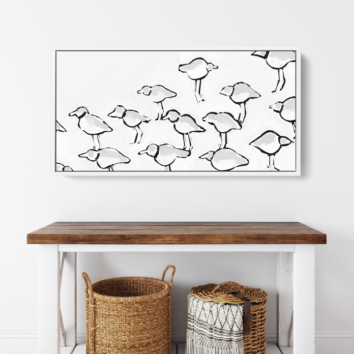 Black & White Piping Plover Panoramic - Jetty Home