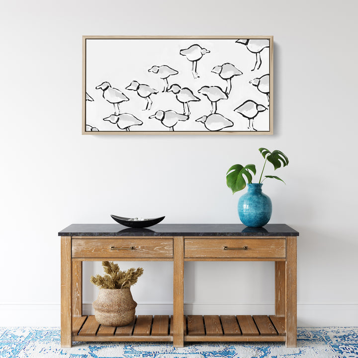 Black & White Piping Plover Panoramic - Jetty Home