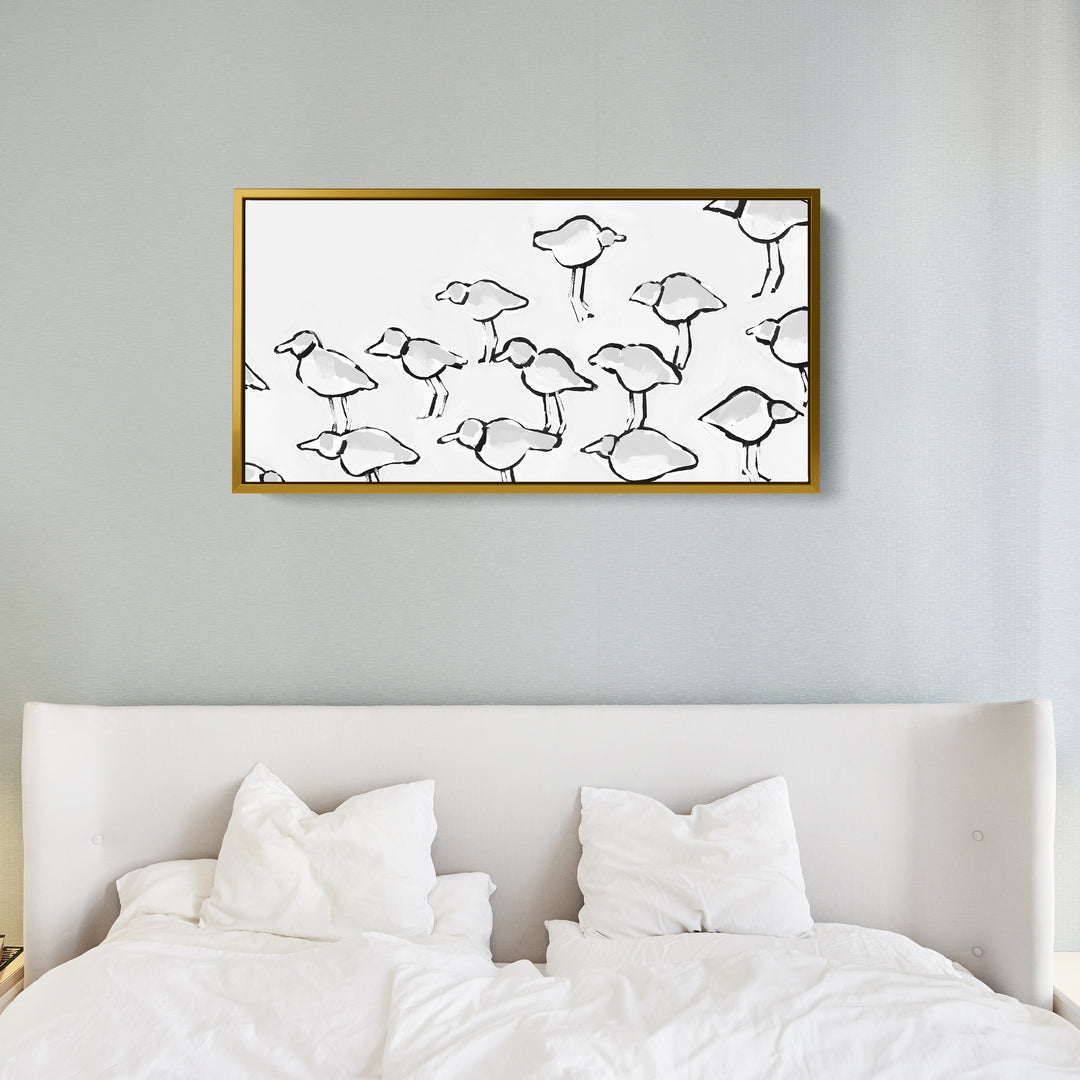 Black & White Piping Plover Panoramic - Jetty Home