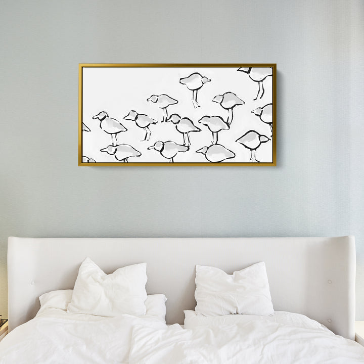 Black & White Piping Plover Panoramic - Jetty Home