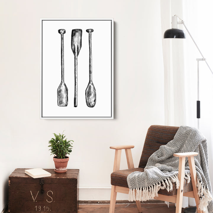 Black + White Oar Paddle Illustration - Jetty Home