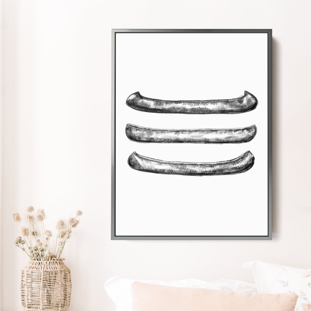 Black + White Canoe Illustration - Jetty Home