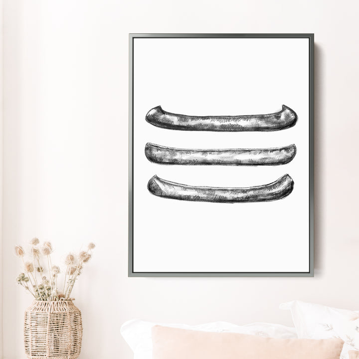Black + White Canoe Illustration - Jetty Home