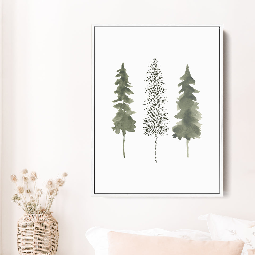 Minimalist Pine Tree Trio