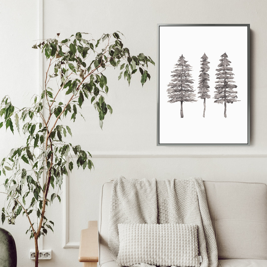 Black + White Pine Tree Trio - Jetty Home