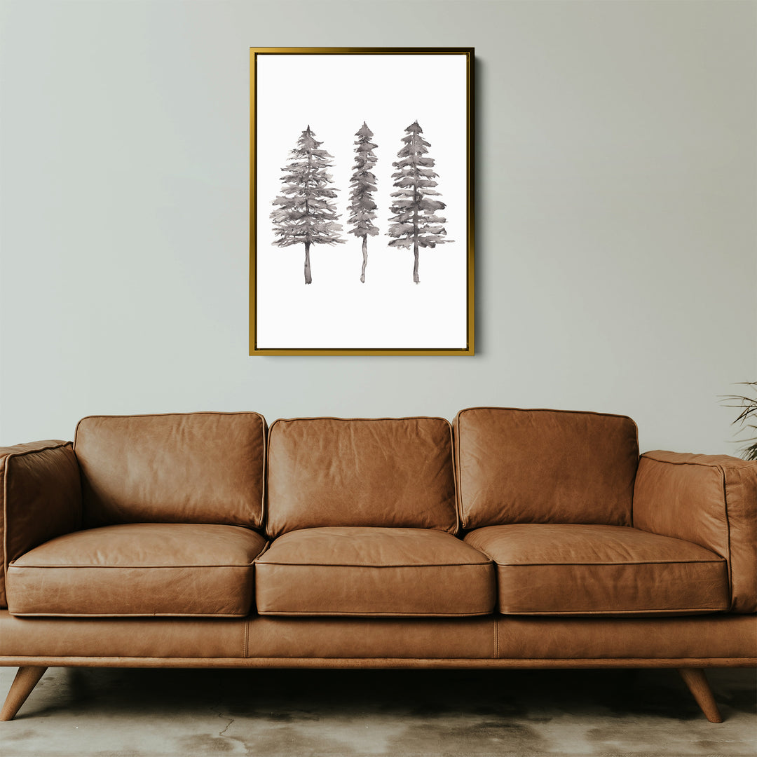 Black + White Pine Tree Trio - Jetty Home