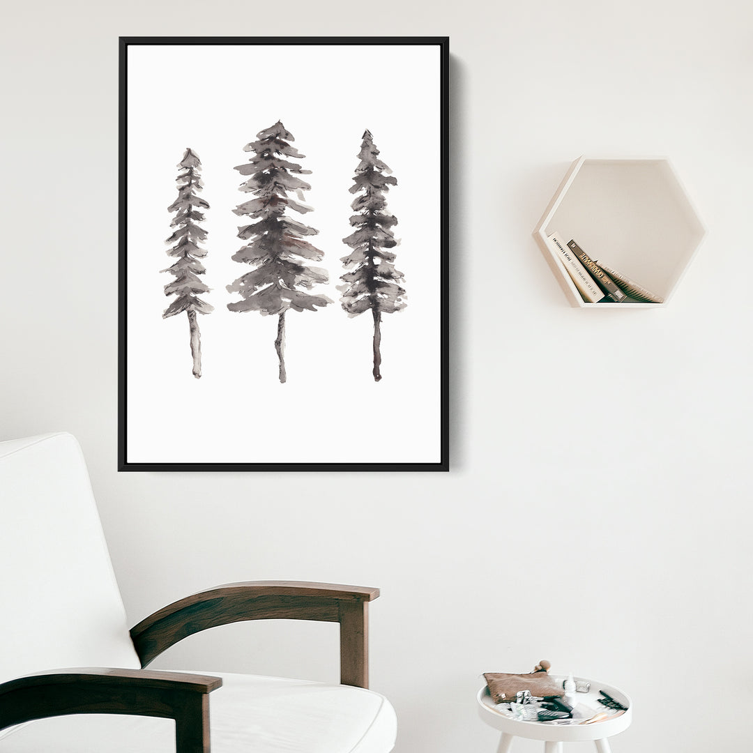 Nordic Pine Tree Ink Painting - Jetty Home
