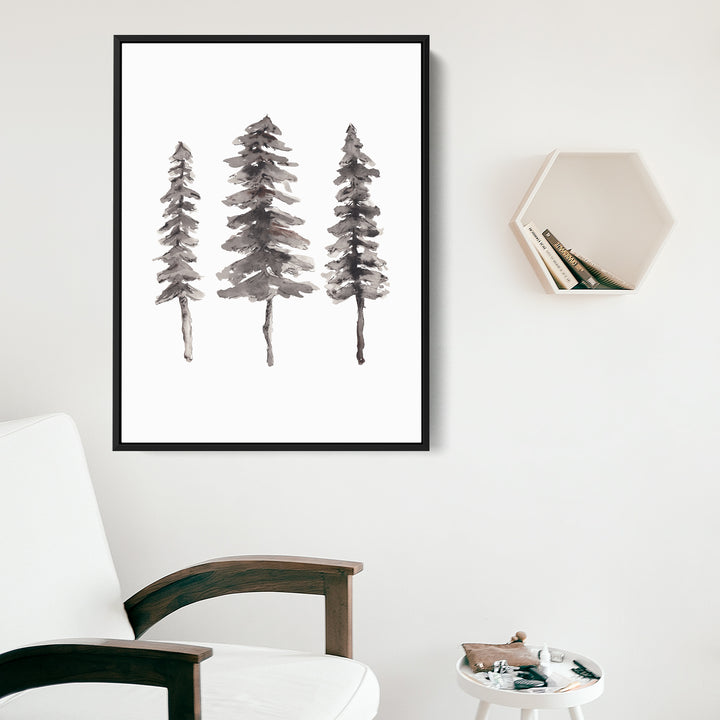 Nordic Pine Tree Ink Painting - Jetty Home
