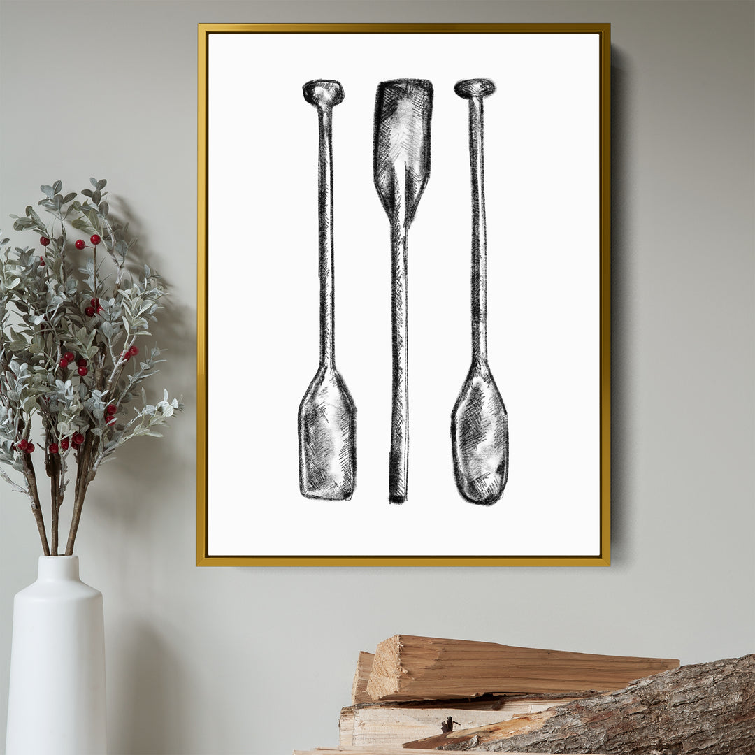 Black + White Oar Paddle Illustration - Jetty Home