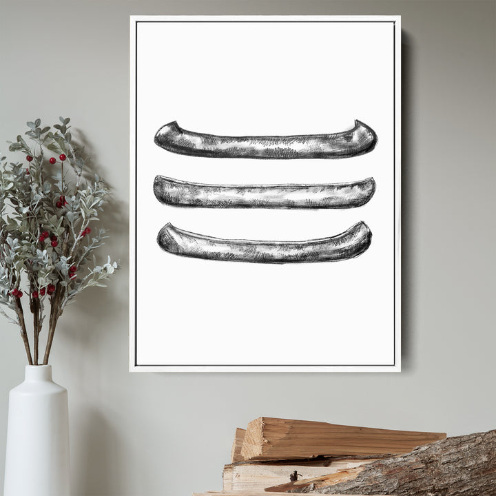 Black + White Canoe Illustration - Jetty Home
