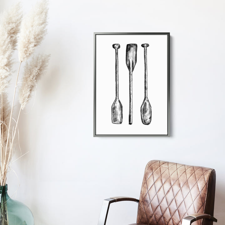 Black + White Oar Paddle Illustration - Jetty Home