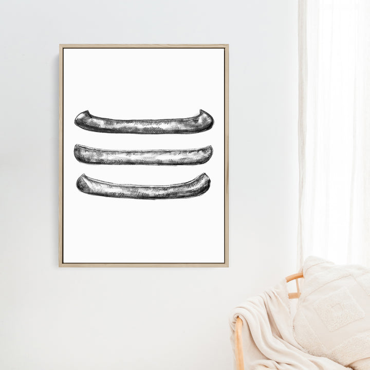 Black + White Canoe Illustration - Jetty Home