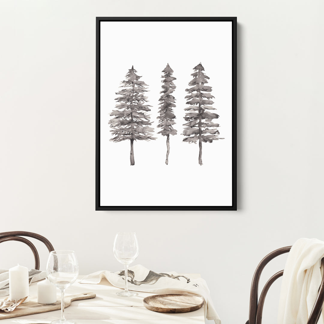 Black + White Pine Tree Trio - Jetty Home
