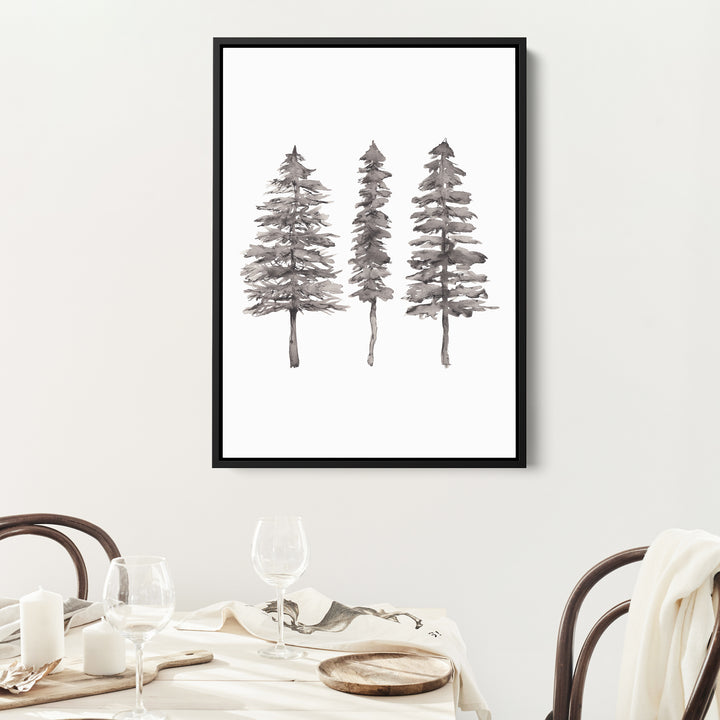 Black + White Pine Tree Trio - Jetty Home
