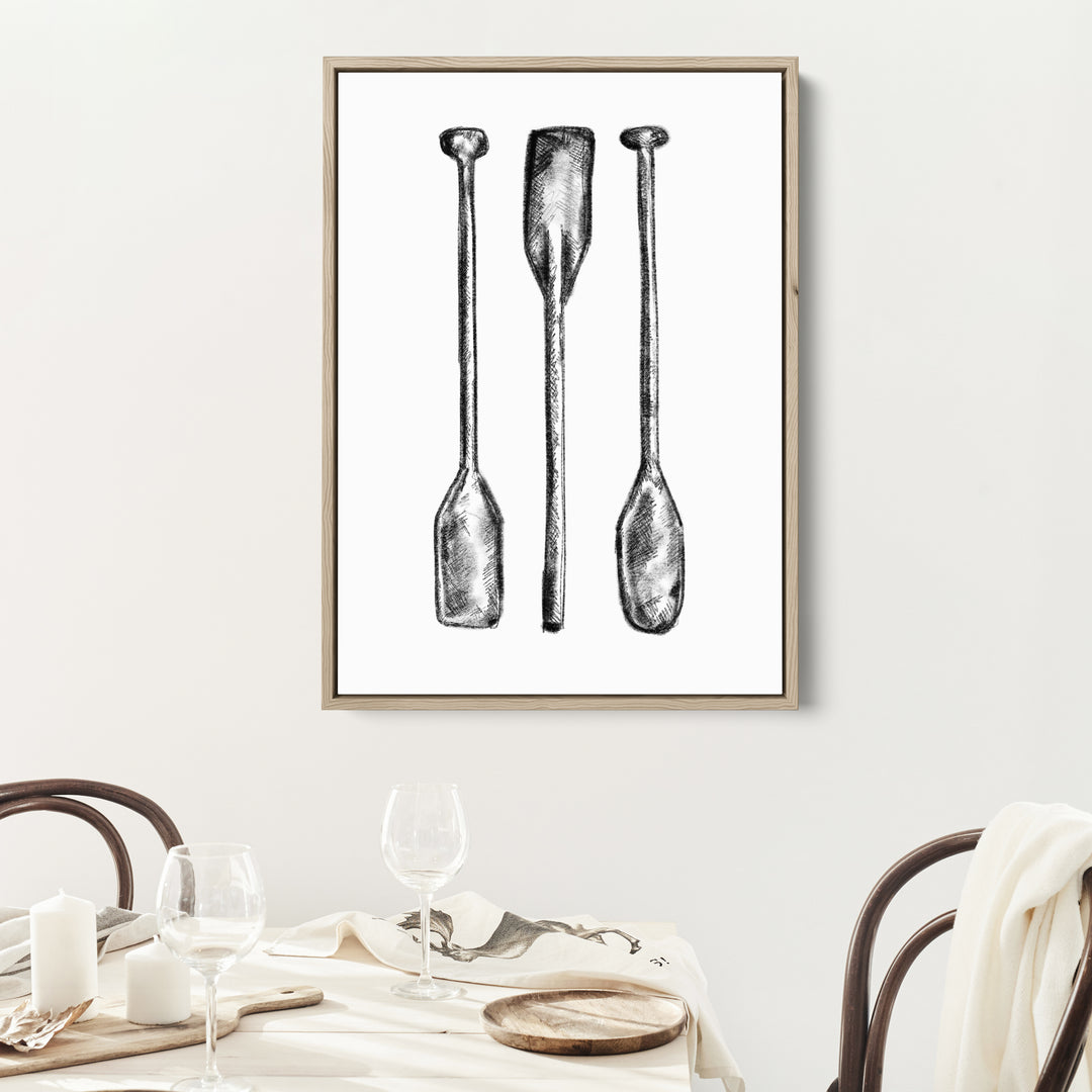 Black + White Oar Paddle Illustration - Jetty Home