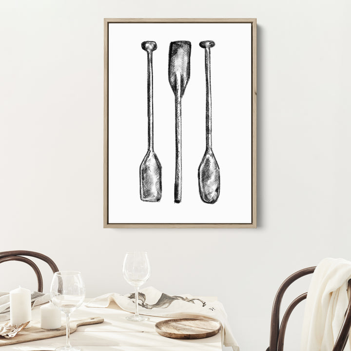 Black + White Oar Paddle Illustration - Jetty Home