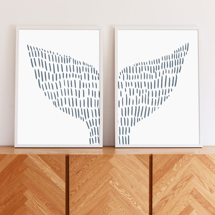 Whale Tail Modern Illustration - Set of 2 - Jetty Home