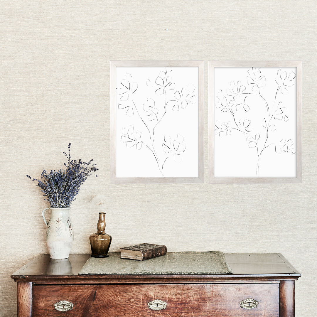 Minimalist Cherry Blossom Illustration - Set of 2