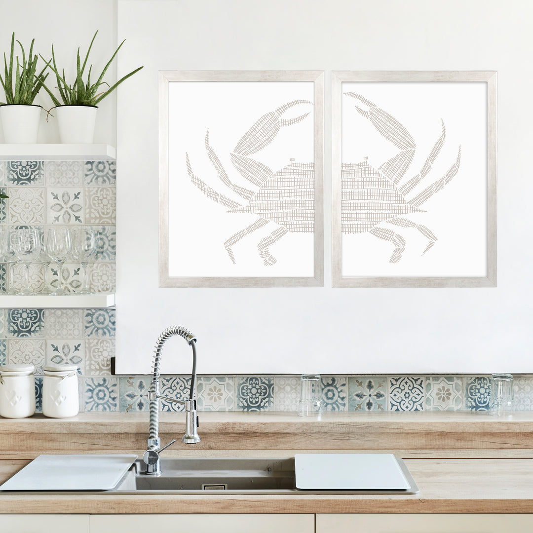 Woven Stone Crab Diptych - Set of 2