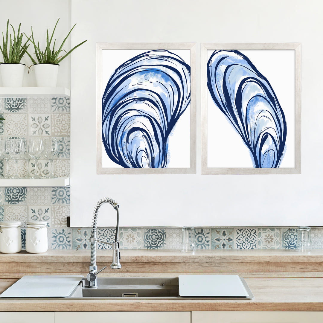 Blue Seashells Diptych - Set of 2 - Jetty Home