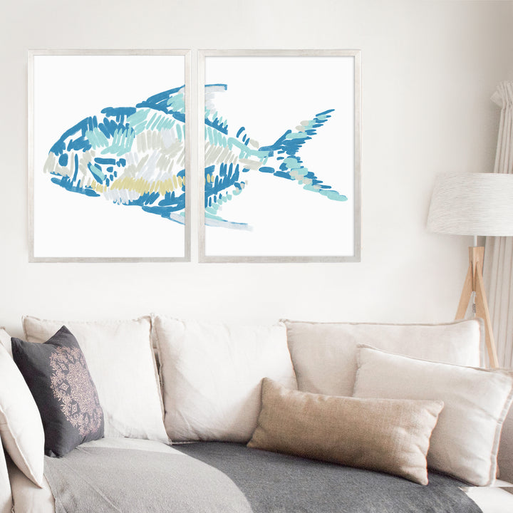 The Permit Fish Diptych - Set of 2