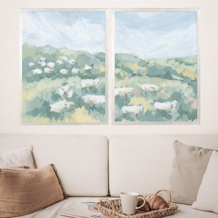 Countryside Flock Diptych - Set of 2 - Jetty Home