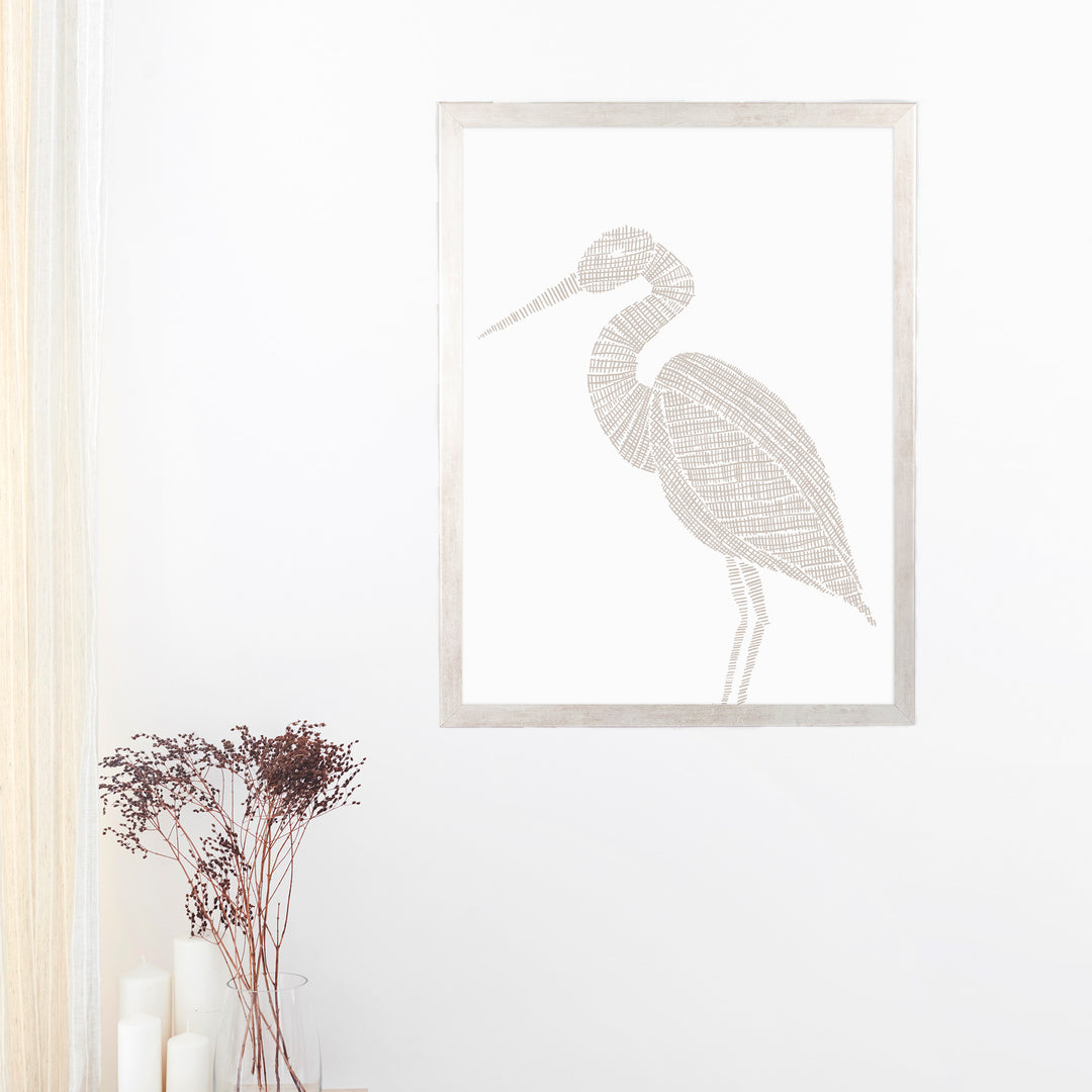 Woven Heron Illustration